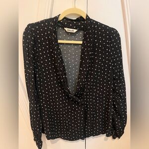 ROLLA’S Black Tie Front Blouse (M)
